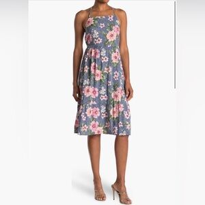 Bobeau Cross Back Midi Dress